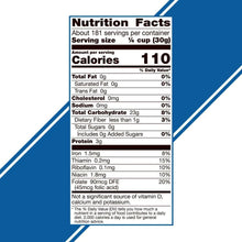 Nutrition Facts panel for all-purpose flour, calories and nutrients table