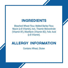 Ingredients and allergy panel for all-purpose flour with wheat gluten info