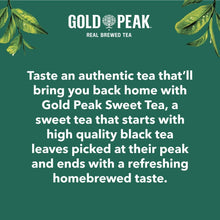 Sweet tea promotional text panel with leaf graphics and taste message