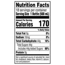 Sweet tea nutrition facts label with 18 servings and calories 170