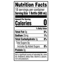 Nutrition Facts panel for zero sugar sweet tea: 0 calories, 25 mg sodium per serving.