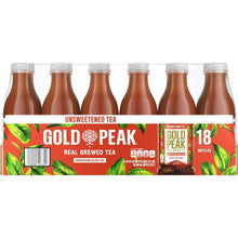 Gold Peak unsweetened tea 18-pack front panel with real brewed tea label