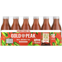 Gold Peak unsweetened tea 18-bottle pack, 16.9 fl oz bottles in carton
