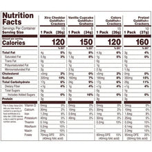 Goldfish baked snack nutrition facts panel with calories and nutrients table