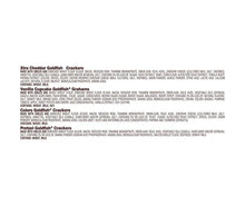 Pepperidge Farm Goldfish 45-count variety pack ingredients panel with detailed text