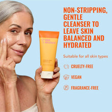 Hydrating facial cleansing gel tube with white cap