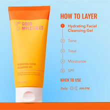 Hydrating facial cleansing gel tube with white cap