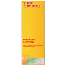 Hydrating facial cleansing gel box, orange-yellow with front label