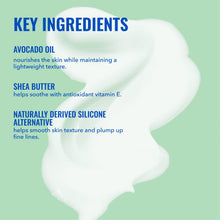 Moisturizer cream swatch, glossy white dollop with smooth texture.