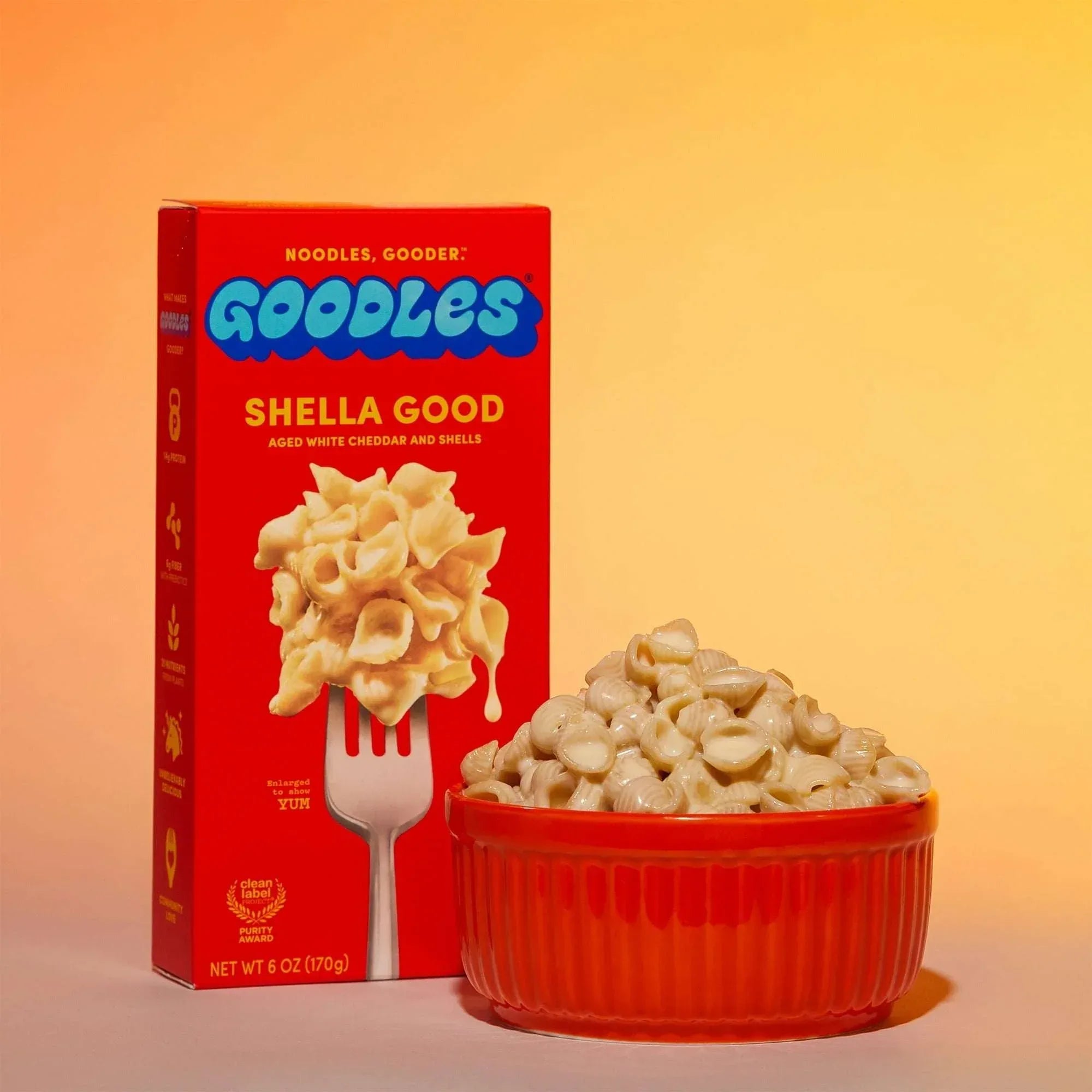 Goodles Mac & Cheese Shella Good Noodles, Cheddar, Shells, 6 oz; Brand: GOODLES - USA MEGA SHOP