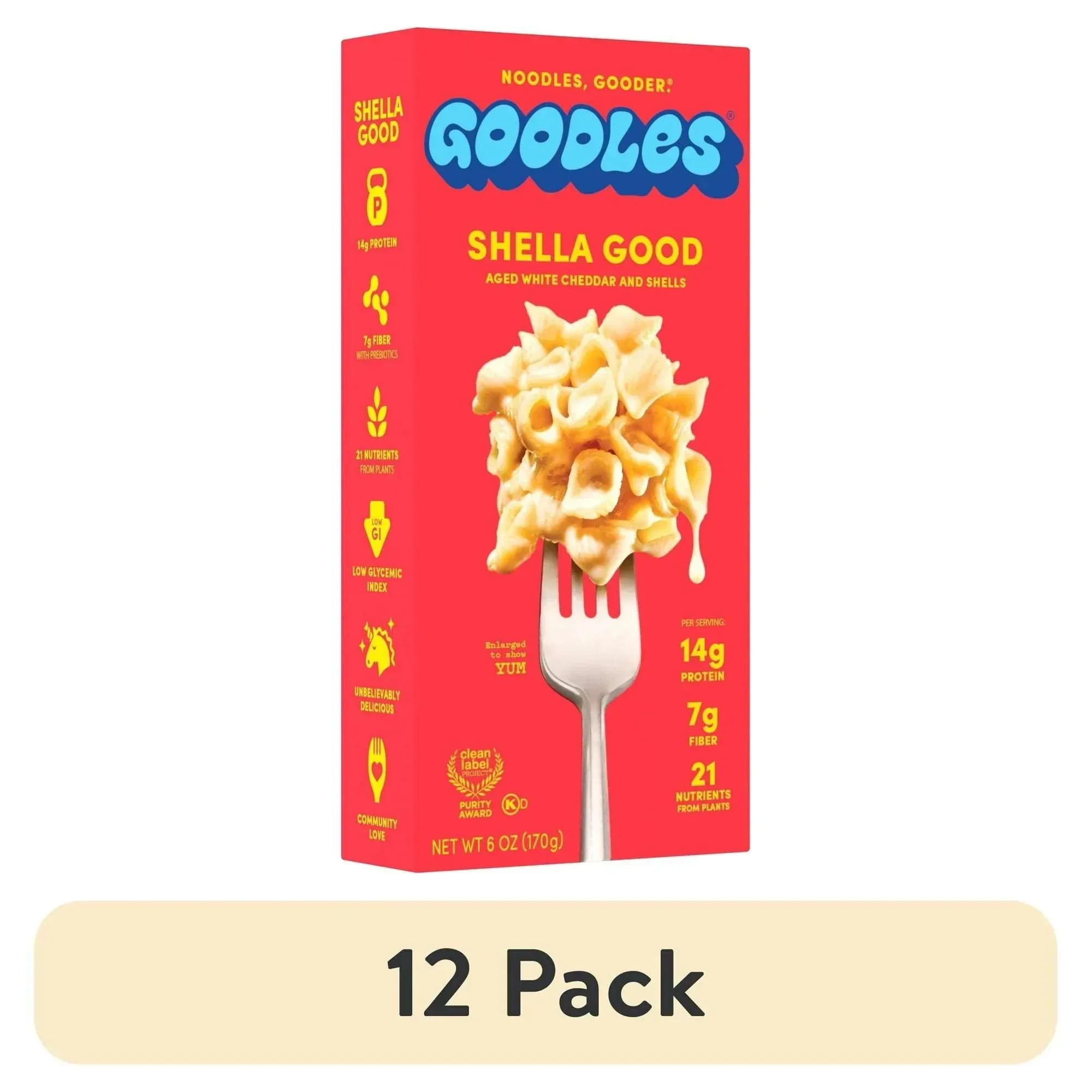 Goodles Mac & Cheese Shella Good Noodles, Cheddar, Shells, 6 oz; Brand: GOODLES