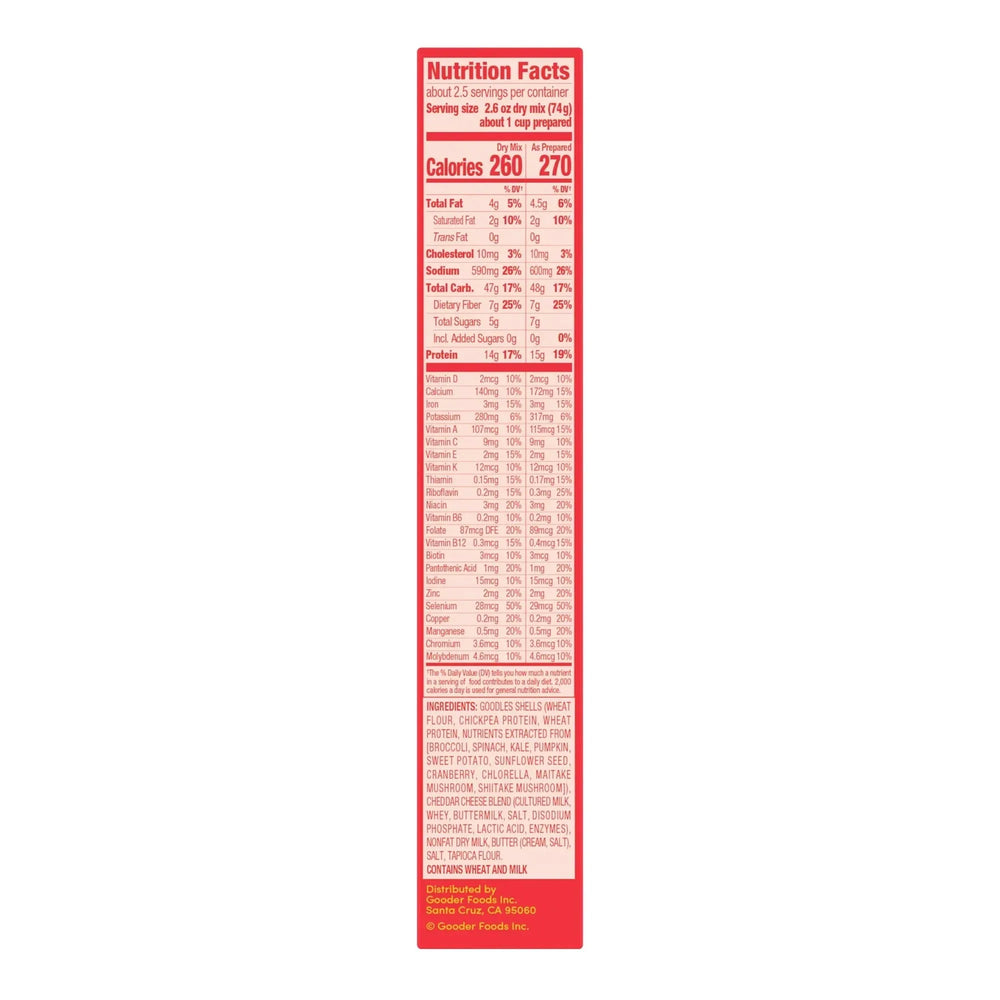 Goodles Mac & Cheese Shella Good Noodles, Cheddar, Shells, 6 oz; Brand: GOODLES - USA MEGA SHOP