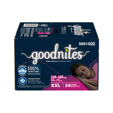 Goodnites nighttime bedwetting underwear box, XXL 24-count with size label