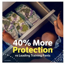 Goodnites training underwear set inside a box with multiple white printed pairs