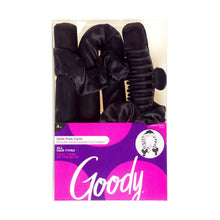 Satin overnight heatless hair curler set with claw clip and scrunchies, black