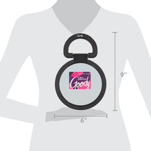Black two-sided mirror with round frame and folding tabletop stand