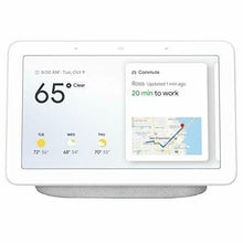Google Nest Hub smart display with touchscreen and white bezel, chalk finish