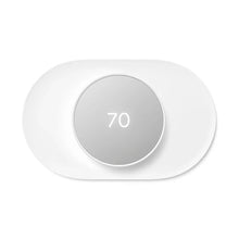 Google steel thermostat wall plate with circular dial opening, white front cover