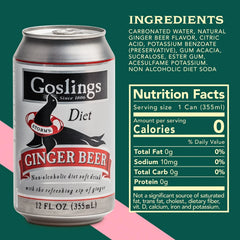 Goslings Diet Non-Alcoholic Ginger Beer, 12 fl. oz. can, 24 pk. - USA MEGA SHOP