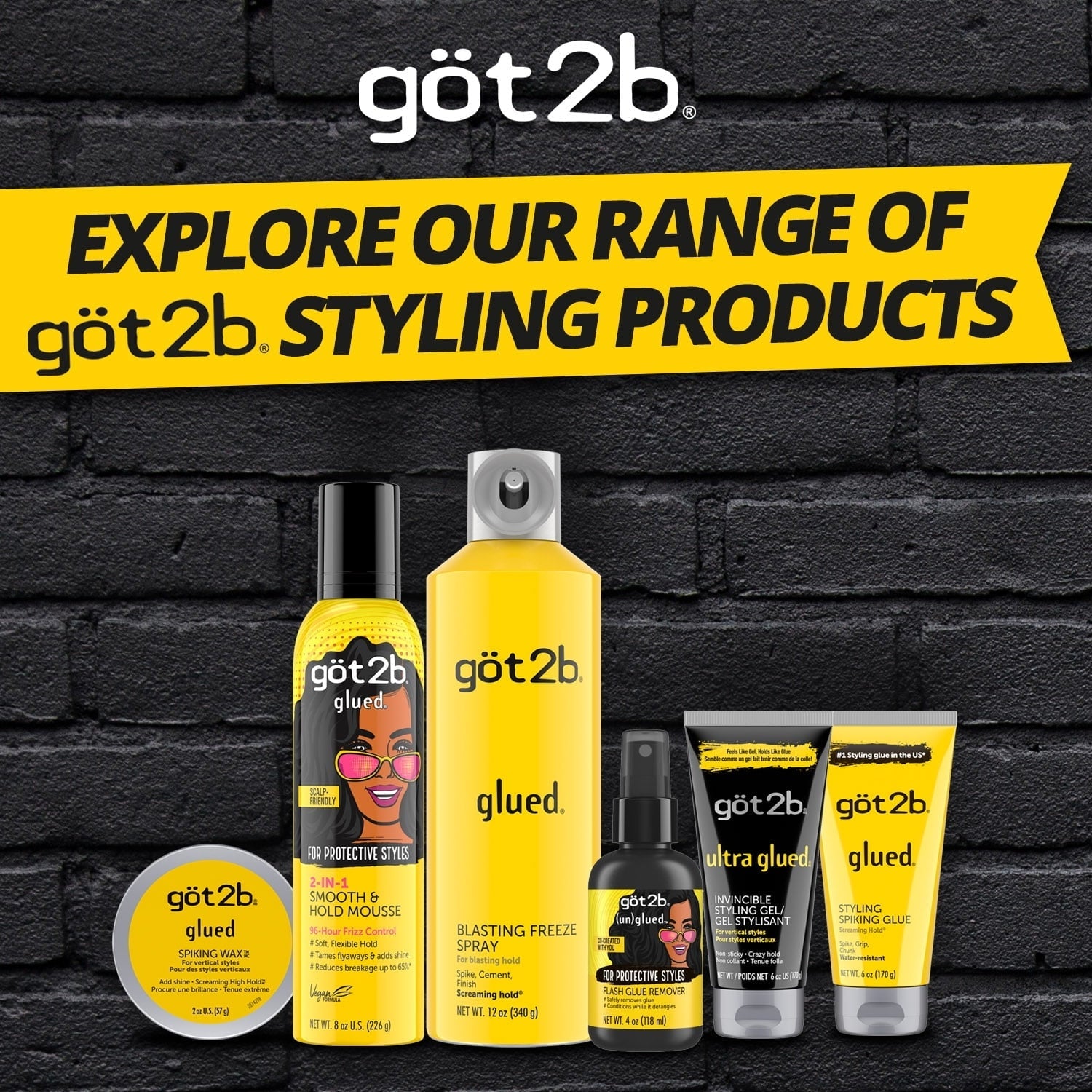 Got2b Glued XL Styling Spiking Hair Gel, 8.4 oz (PACK OF 3 )
