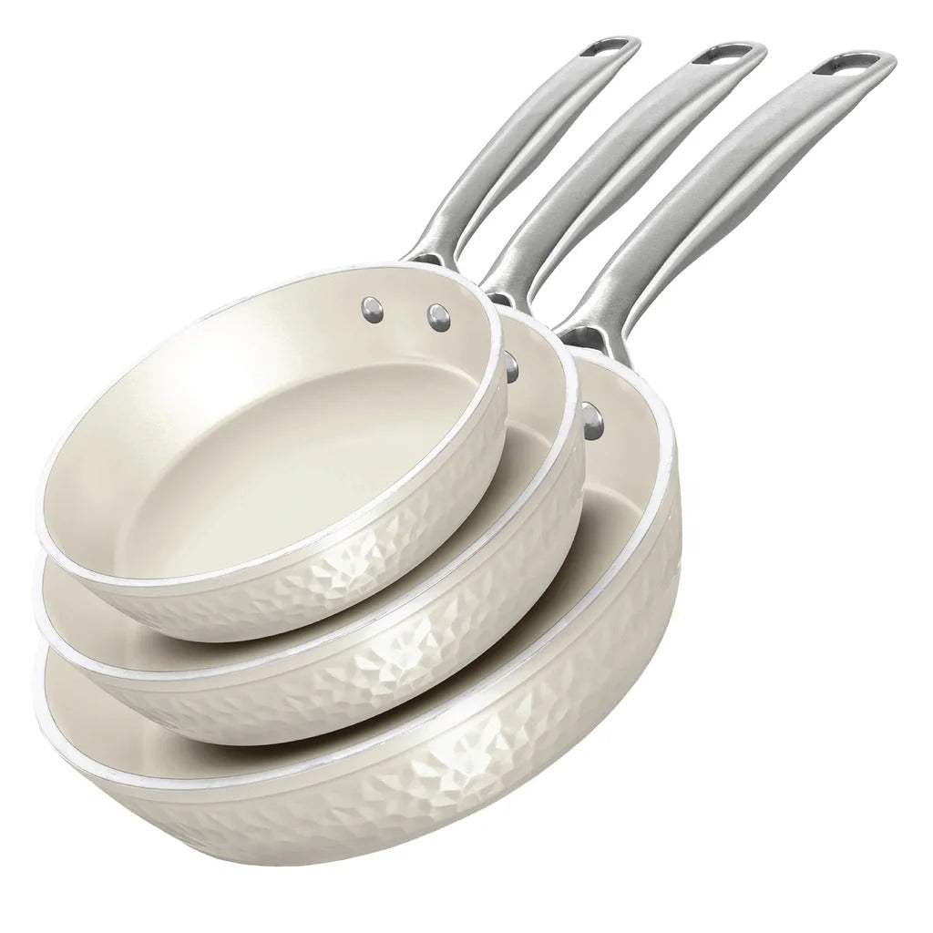 Gotham Steel Pro Hammered Ceramic Non-stick 3-piece Skillet Set