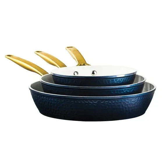 Gotham Steel Pro Hammered Ceramic Non-stick 3-piece Skillet Set