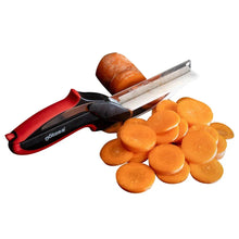 Gotze 3-in-1 kitchen shears with red handles and stainless steel blade
