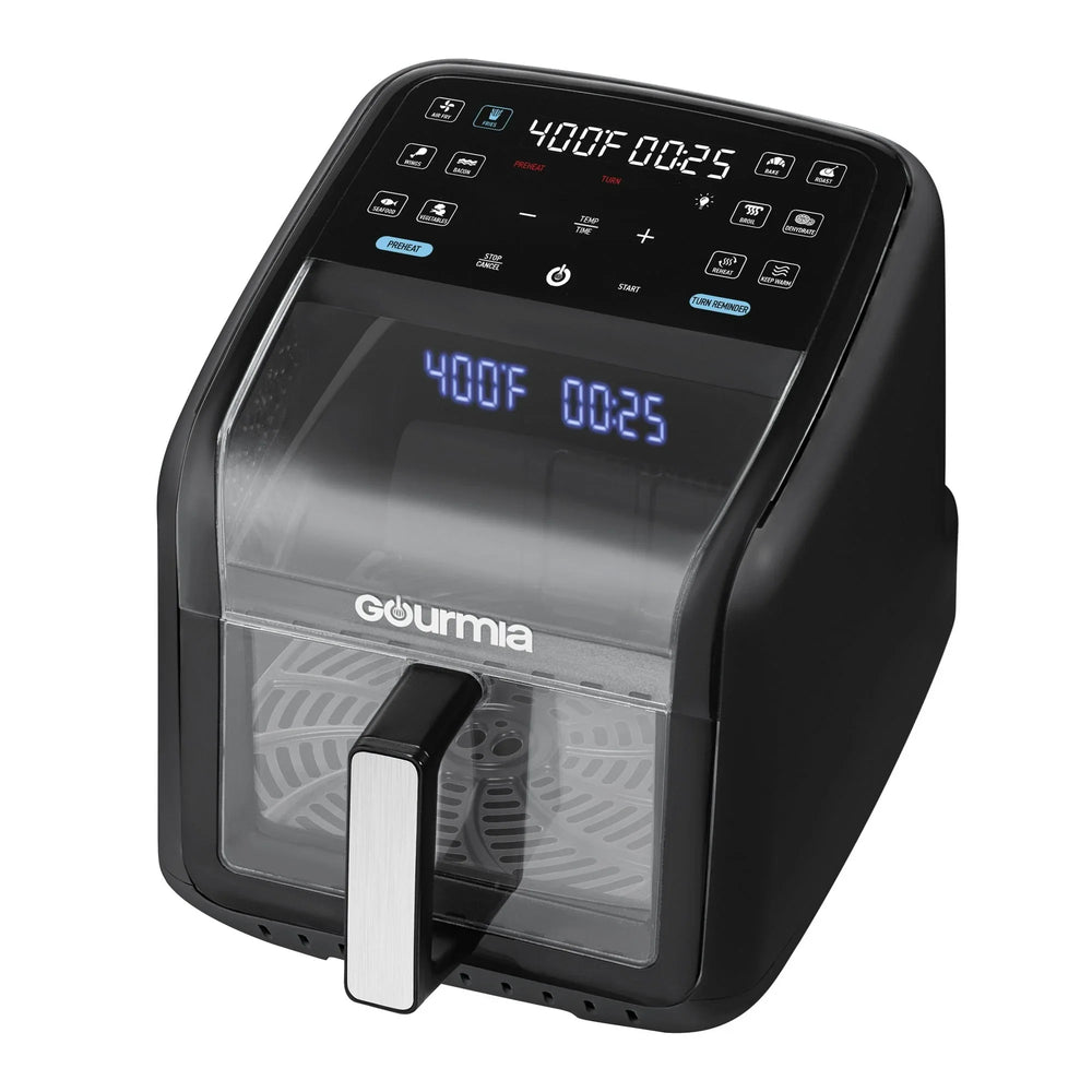 Gourmia Panorama 7-QT Digital Air Fryer with Panoramic View, Holographic Display, & 12 Presets, Black - USA MEGA SHOP