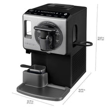 Automatic soft serve ice cream maker dimensions diagram, black and gray body