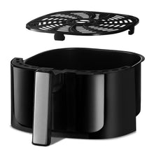 Black Gourmia 6-qt air fryer with removable top rack and open cooking basket