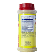 All-purpose seasoning bottle back label with ingredient text and red cap, seasoning mix