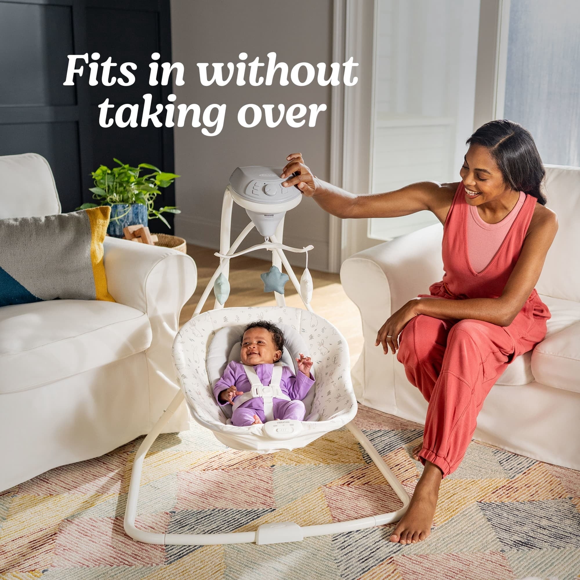 Graco Simple Sway Baby Swing, Blythe White