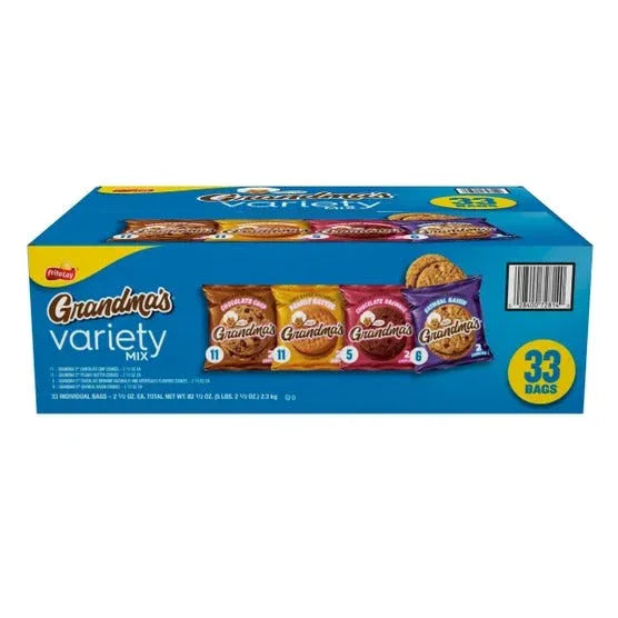 Grandma's Cookies, Variety Pack, 2.5 oz, 33-count - USA MEGA SHOP
