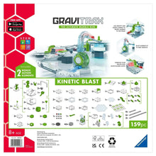 GraviTrax Kinetic Blast marble run set packaging back with parts diagram and 159-pc count