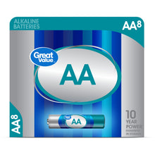 AA alkaline batteries, 8-pack in retail box