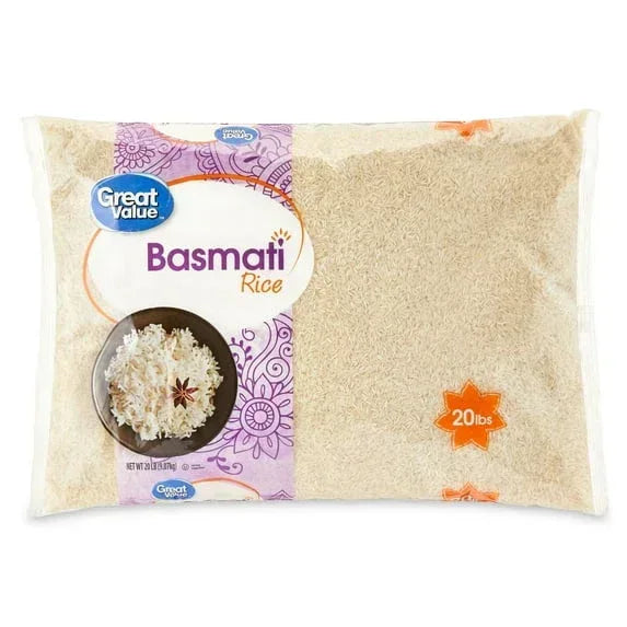 Great Value Basmati Rice, 20 lb