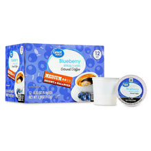 Great Value blueberry ground coffee pods, 12-count box with single-serve cups