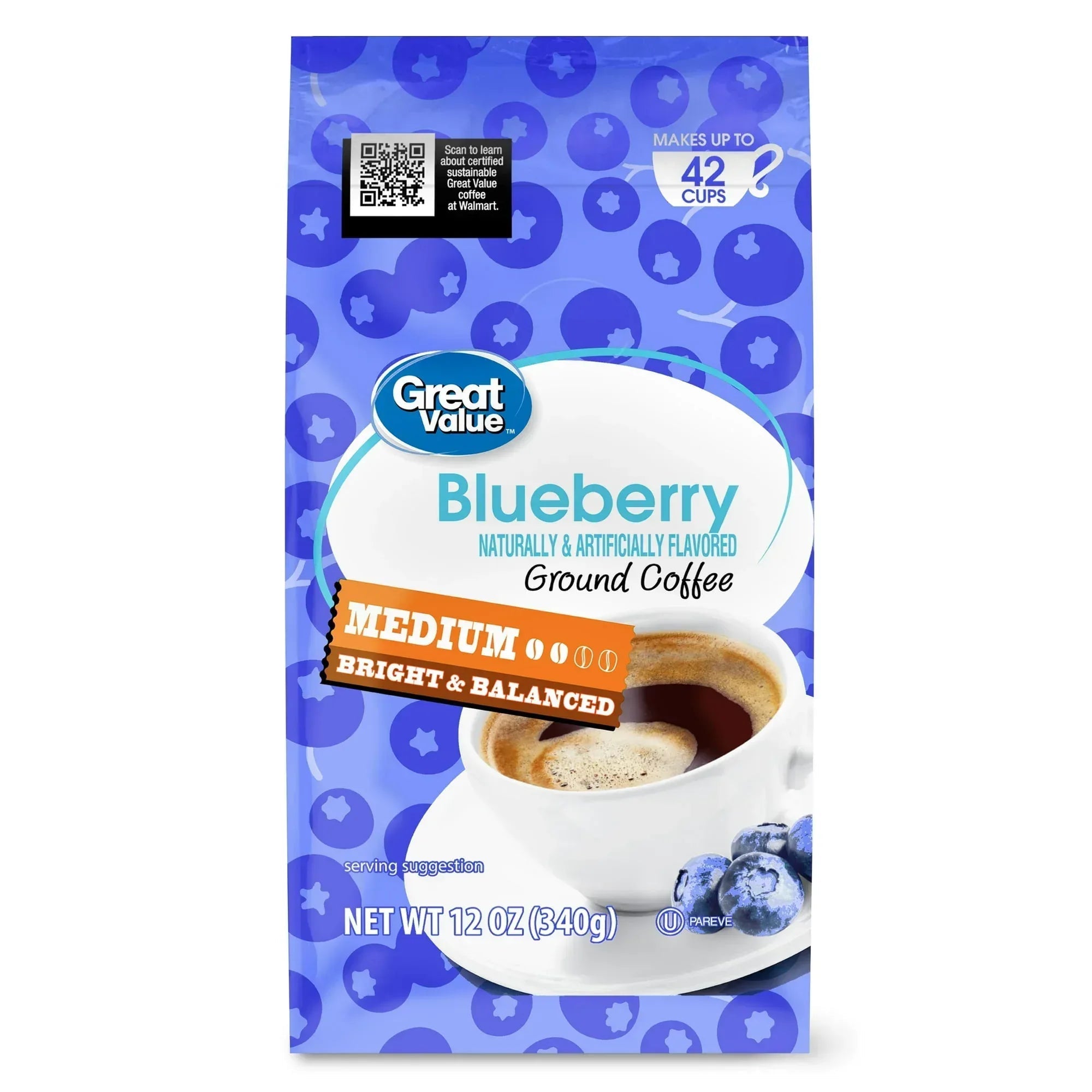 Great Value Donut Shop, 100% Arabica, Medium Roast, Ground Coffee, 12 oz