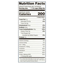 Nutrition Facts panel for bowtie pasta, showing 200 calories per serving