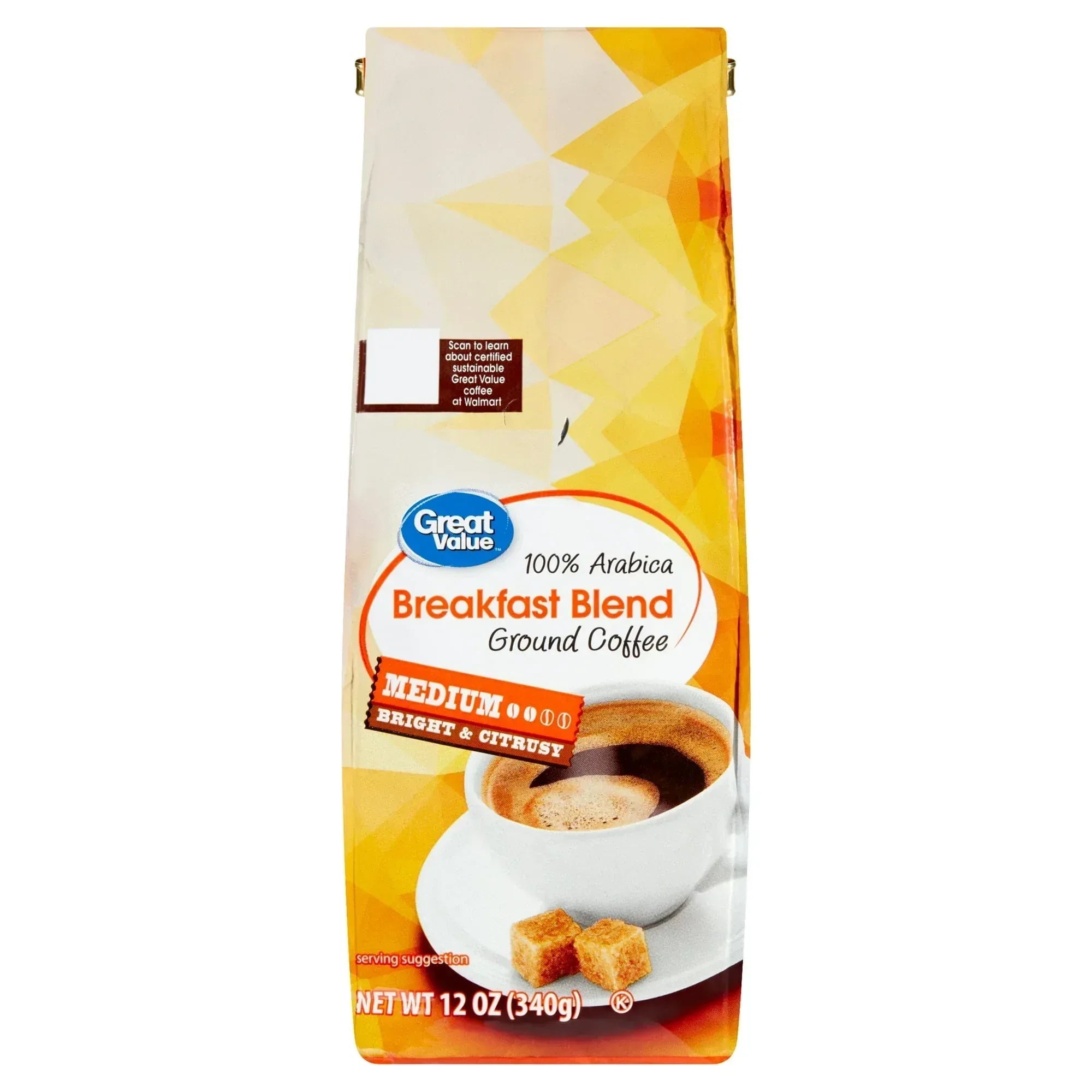 Great Value Donut Shop, 100% Arabica, Medium Roast, Ground Coffee, 12 oz