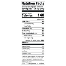 Nutrition Facts for trail mix: 1/4 cup (30 g) serving, 140 calories
