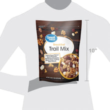 Trail mix pouch shown on a model torso with 10 in height reference