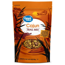Great Value Cajun trail mix pouch with orange bag design and logo