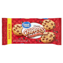 Chewy chocolate chip cookie bag, Great Value ChipPpers front view