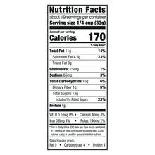 Nutrition Facts panel for chocolate peanut butter trail mix, 1/4 cup (33 g)