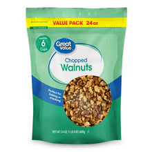 Chopped walnuts in green stand-up pouch, 24 oz value pack