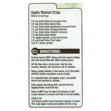 Recipe directions card for Apple Walnut Crisp on walnut pouch