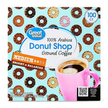 Medium roast coffee pods, Donut Shop, 100 ct, 100% Arabica ground coffee pack