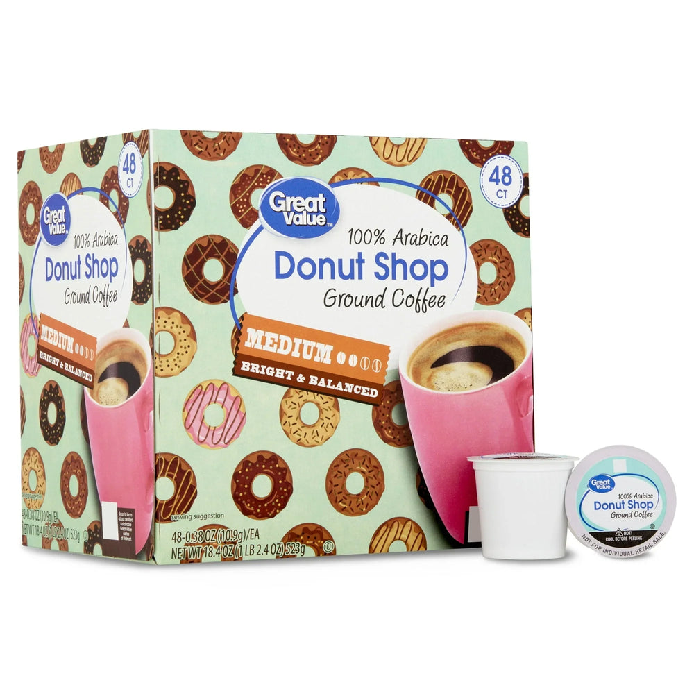 Great Value 100% Arabica Breakfast Blend Medium Roast Ground Coffee Pods, 48 Ct - USA MEGA SHOP