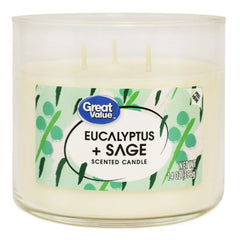 Great Value Eucalyptus & Sage Candle, 14 oz - USA MEGA SHOP